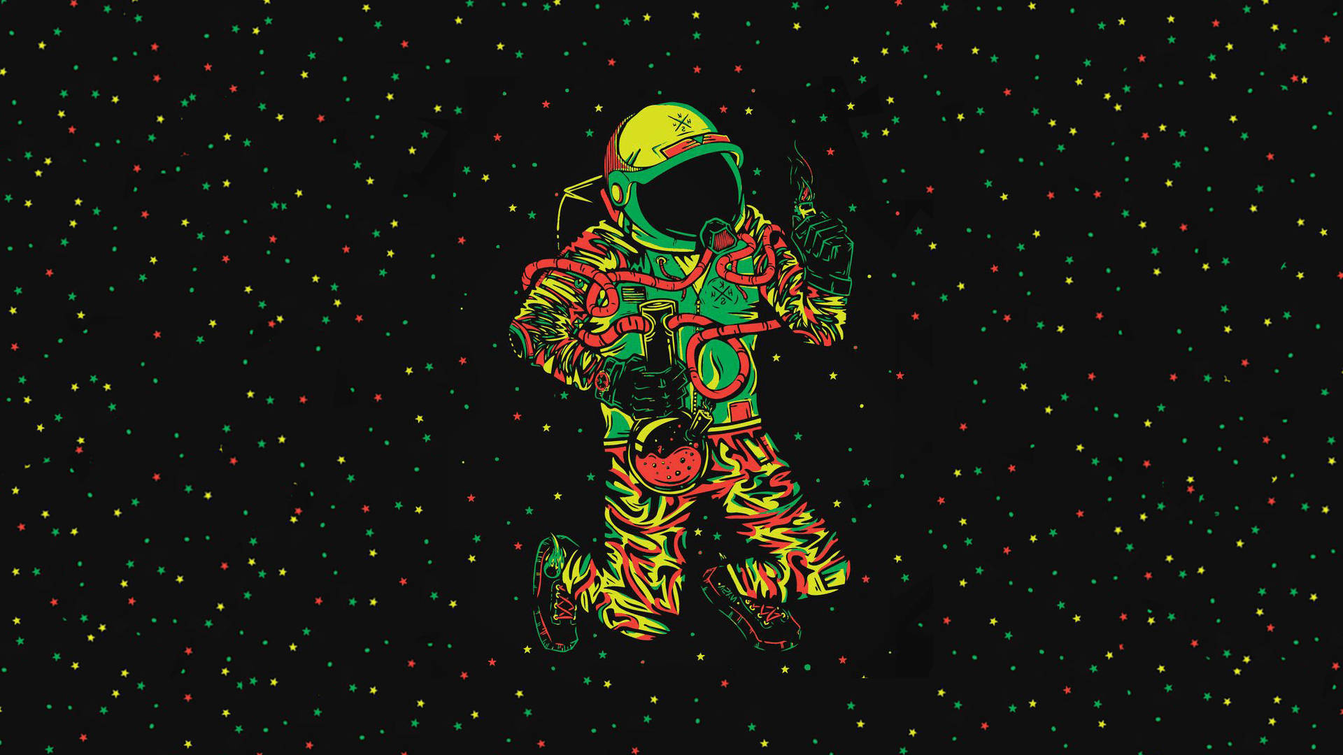 Chill Stoner Space Astronaut Background