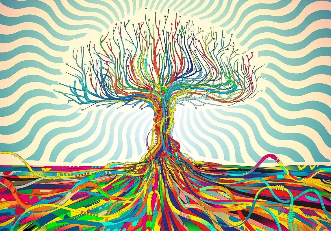 Chill Stoner Vibrant Tree Background