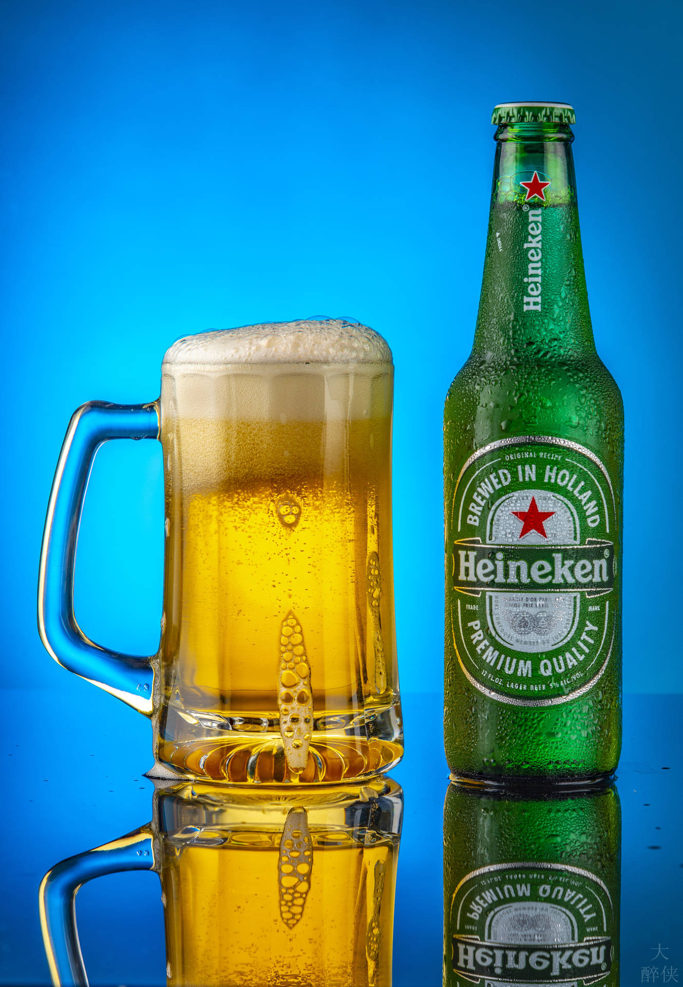 Chilled Heineken Pale Lager Beer Bottle Background