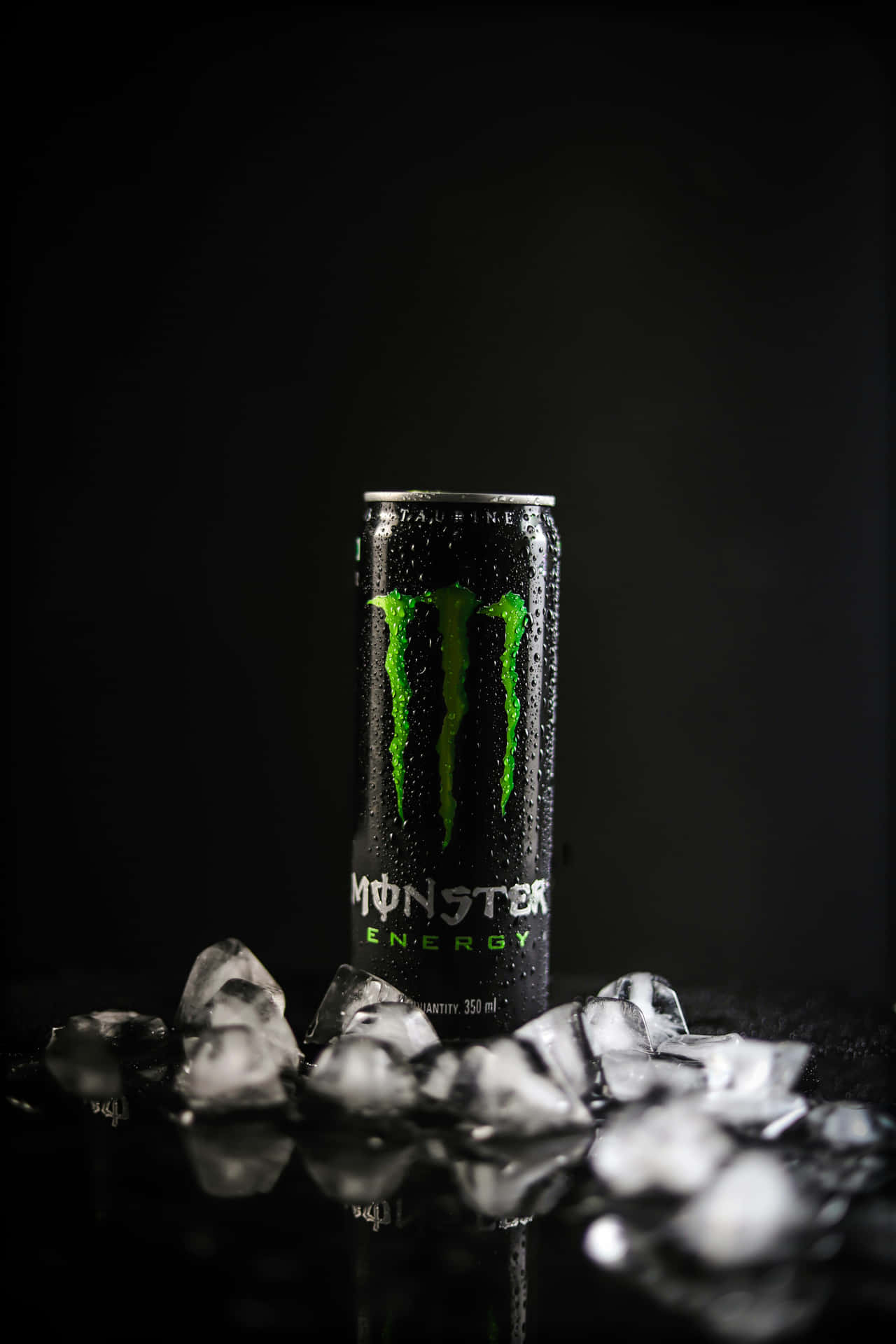 Chilled Monster Energy Drinkwith Ice Background