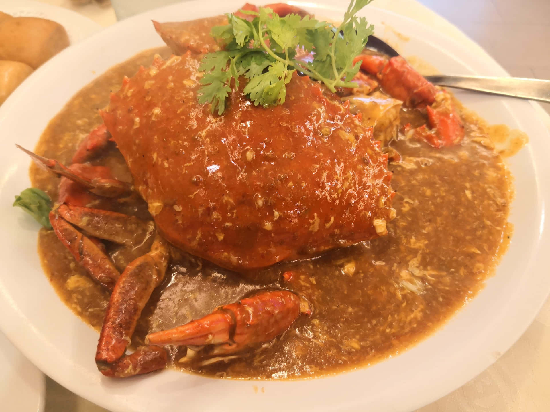 Chilli Crab With Egg Drop Background