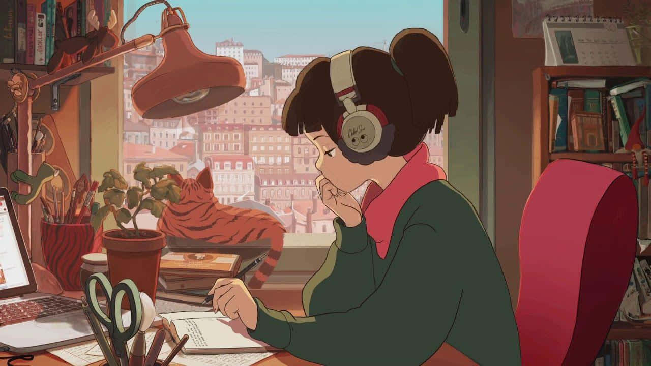 Chilling In A Lo-fi World Background