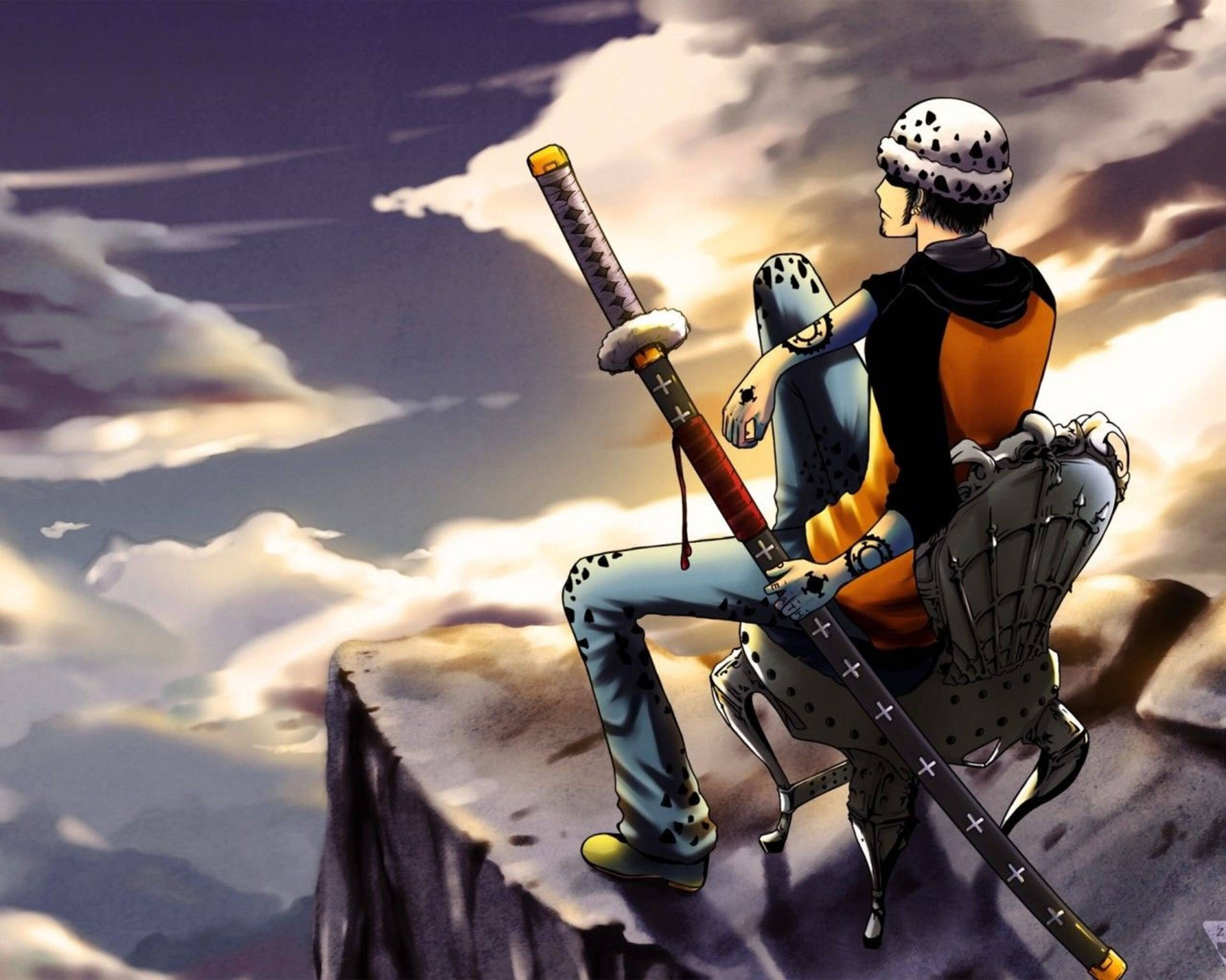 Chilling Out With Trafalgar Law Background