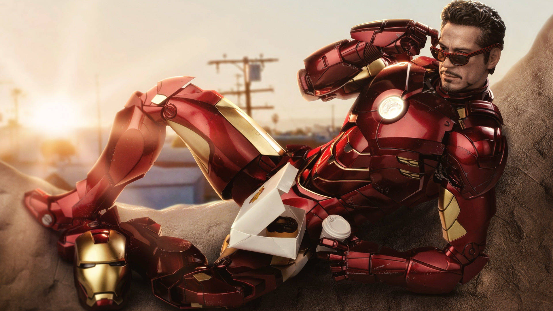 Chilling Tony Stark Iron Man Superhero Background