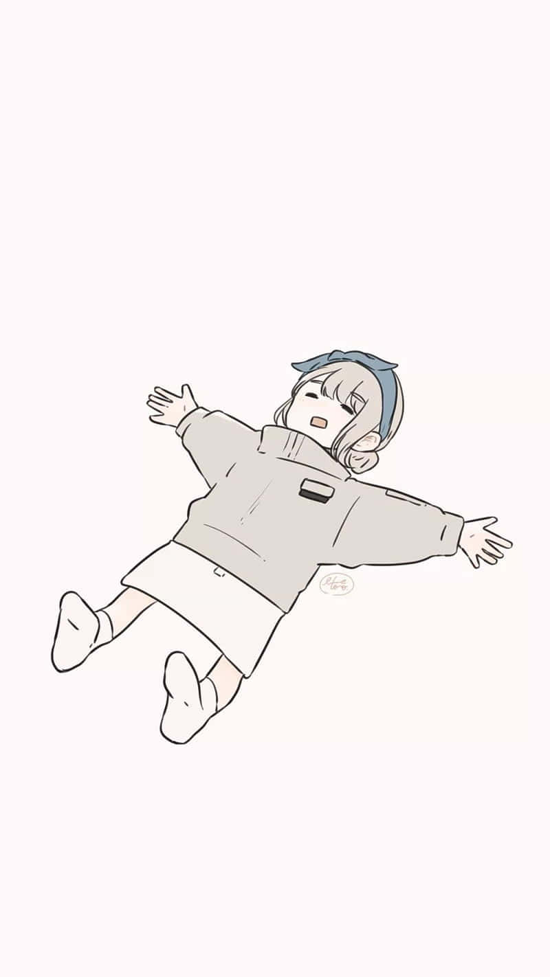 Chilling With Anime White Background