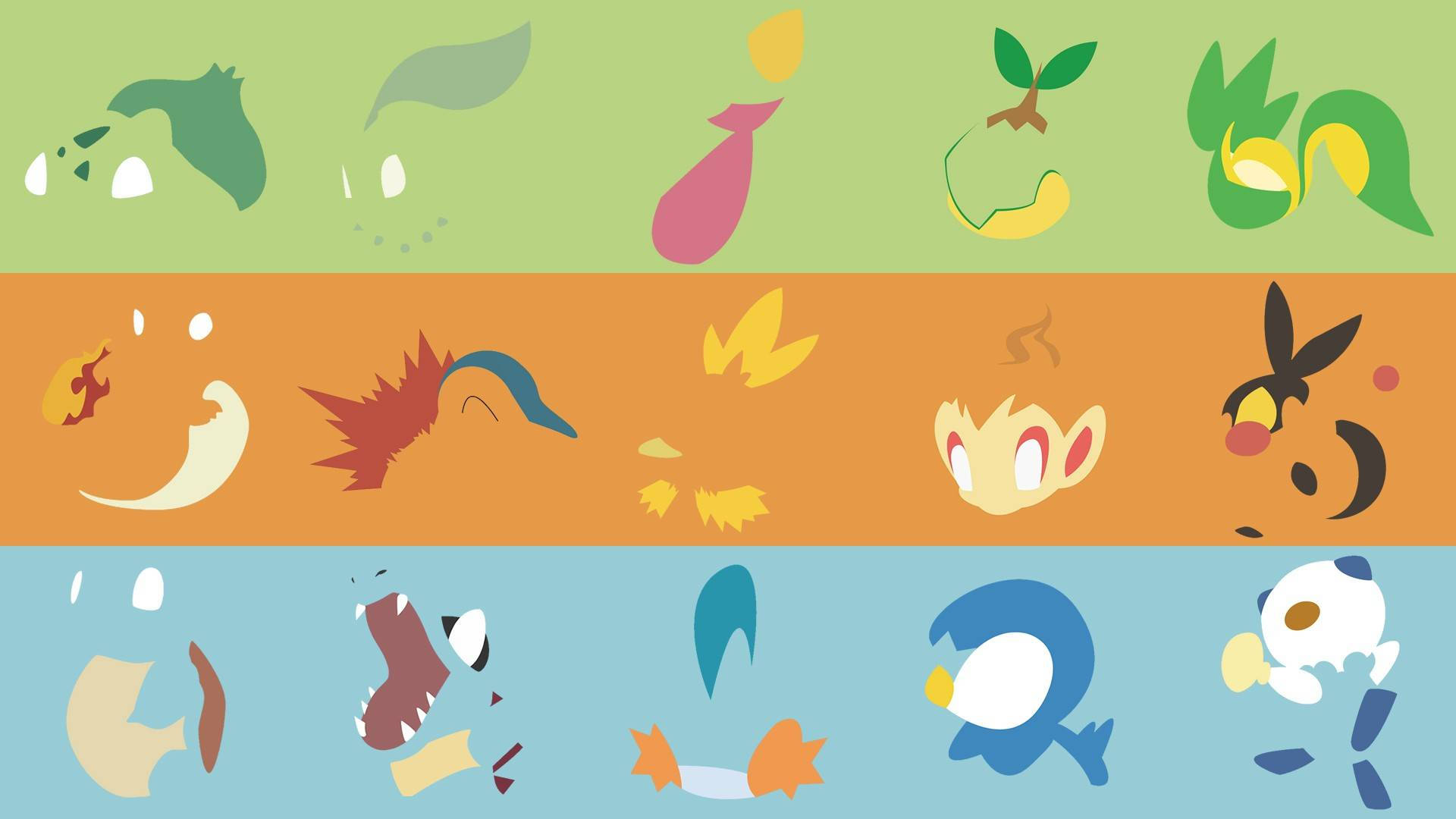 Chimchar And Pokemon Characters Minimalist Aesthetic Background