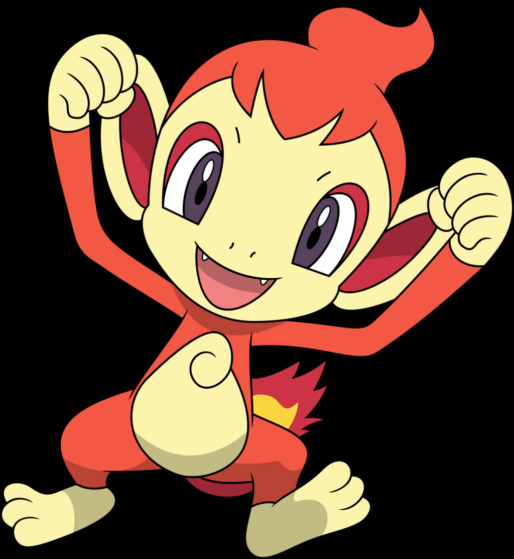 Chimchar Flexing His Arms Illustration Background