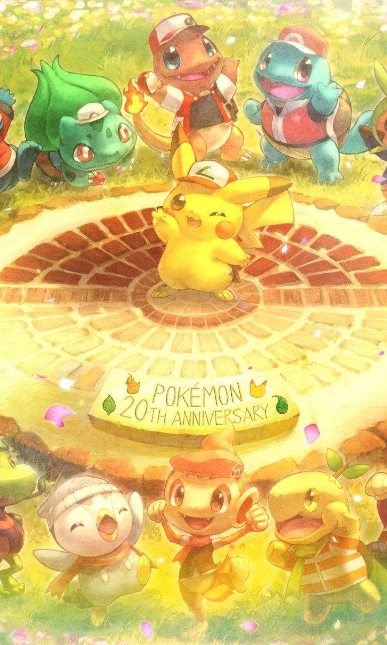 Chimchar For 20th Anniversary Of Pokemon Background