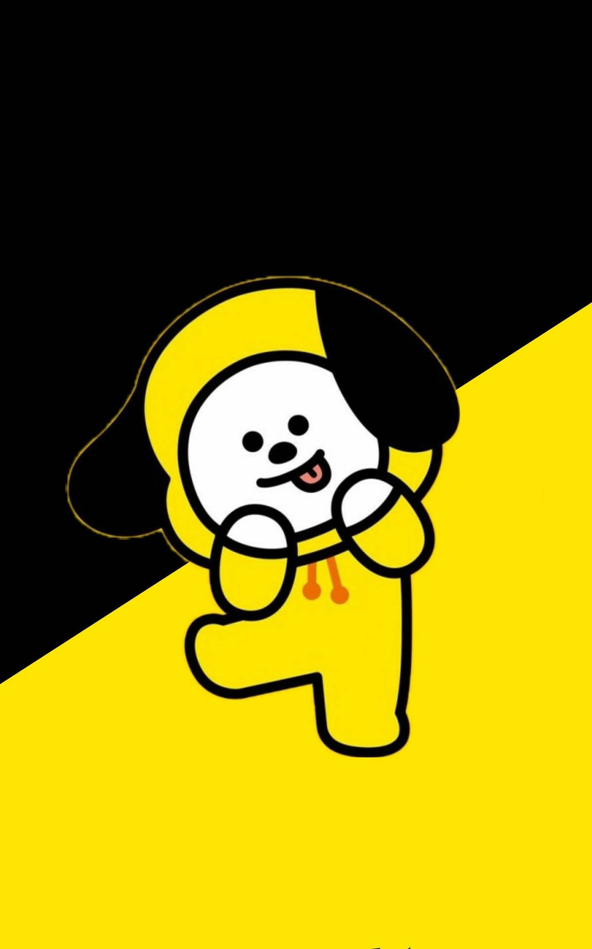 Chimmy Bt21 In Black And Yellow Background