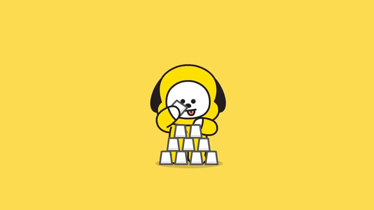 Chimmy Bt21 Pyramid Cups Background