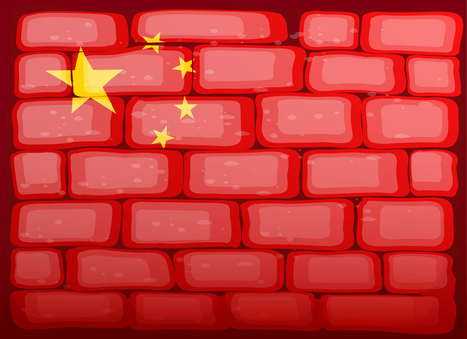 China Flag Bricks Background