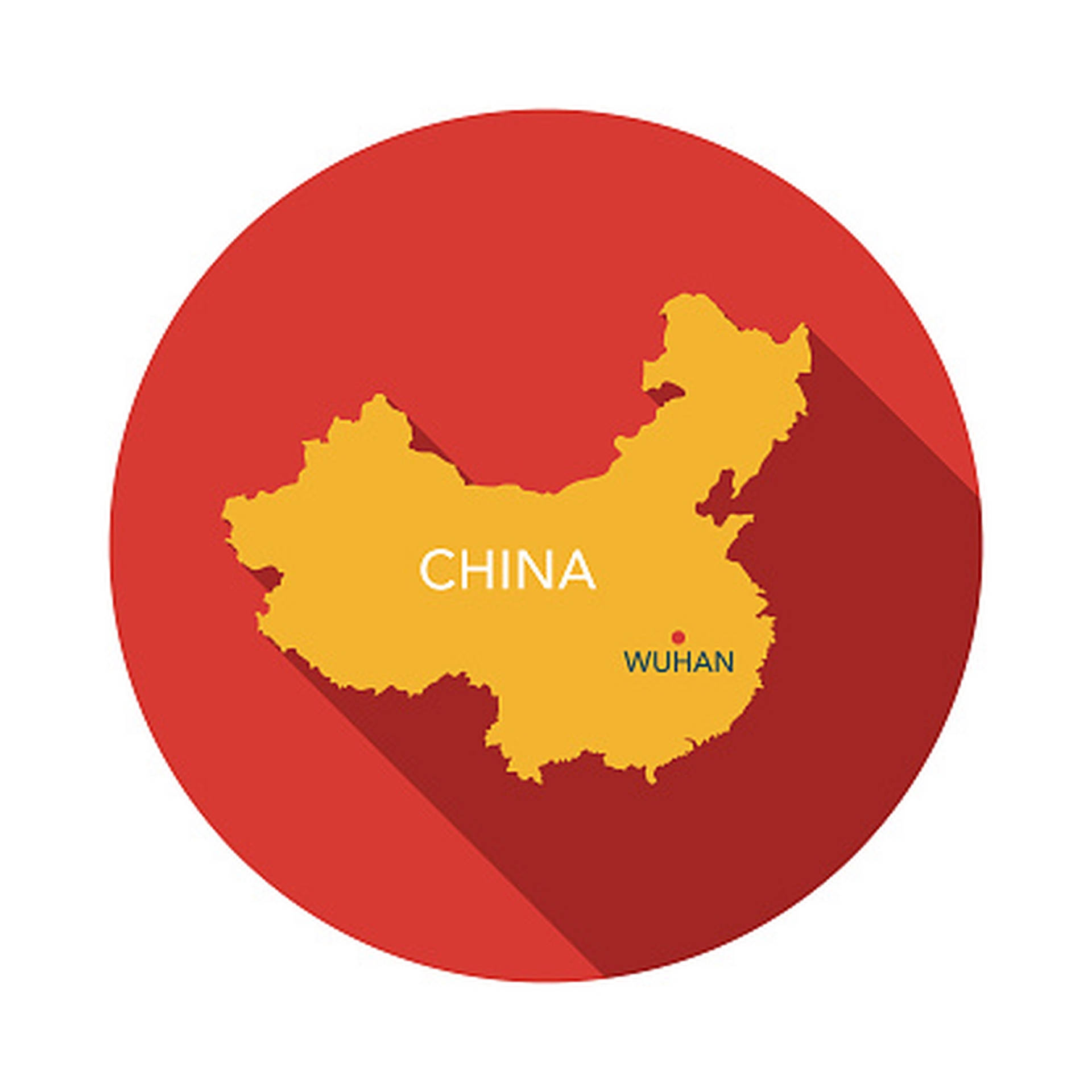 China Wuhan Red Circle Art Background