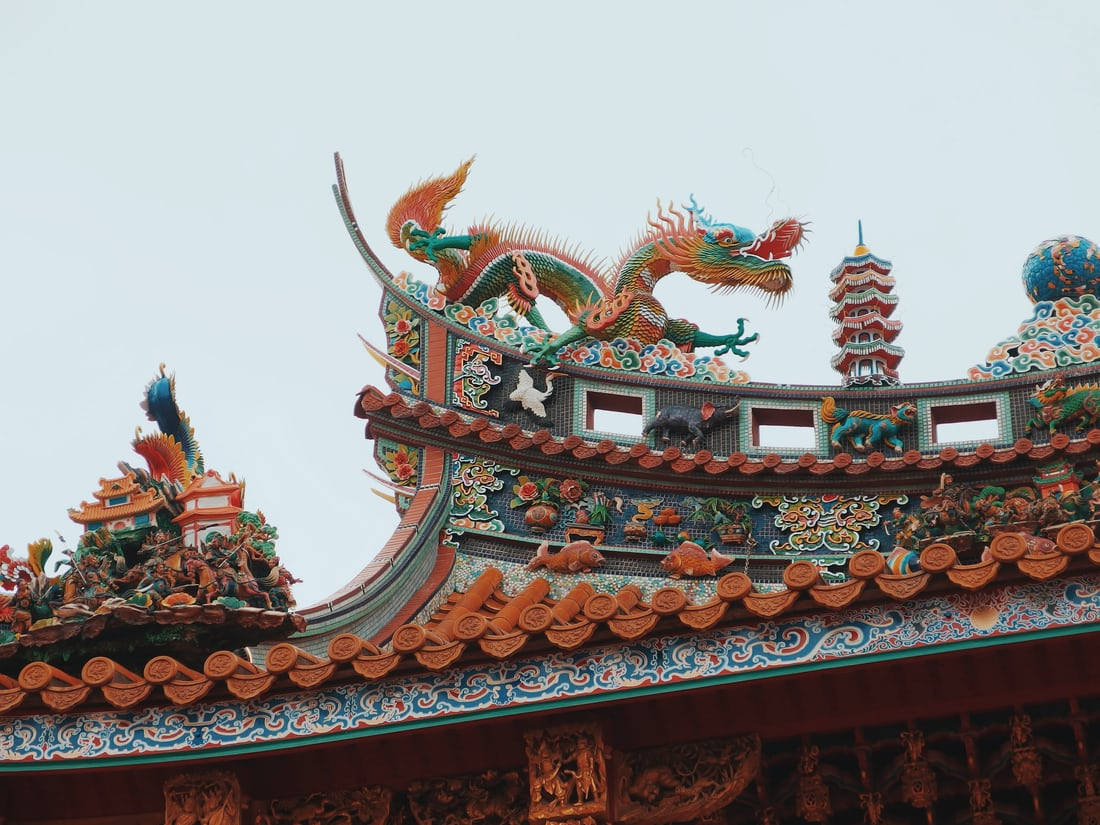 Chinatown Dragon Statue Background