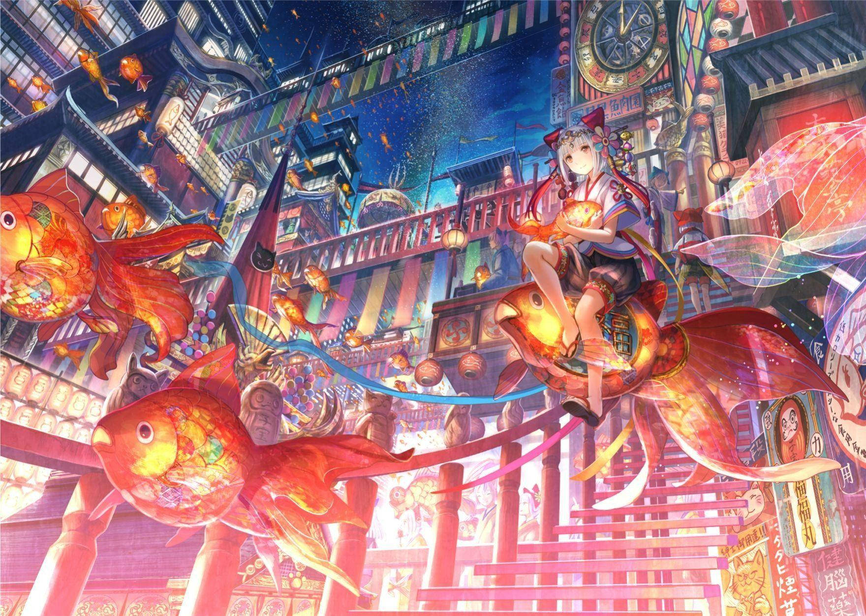 Chinatown Fantasy Art Background