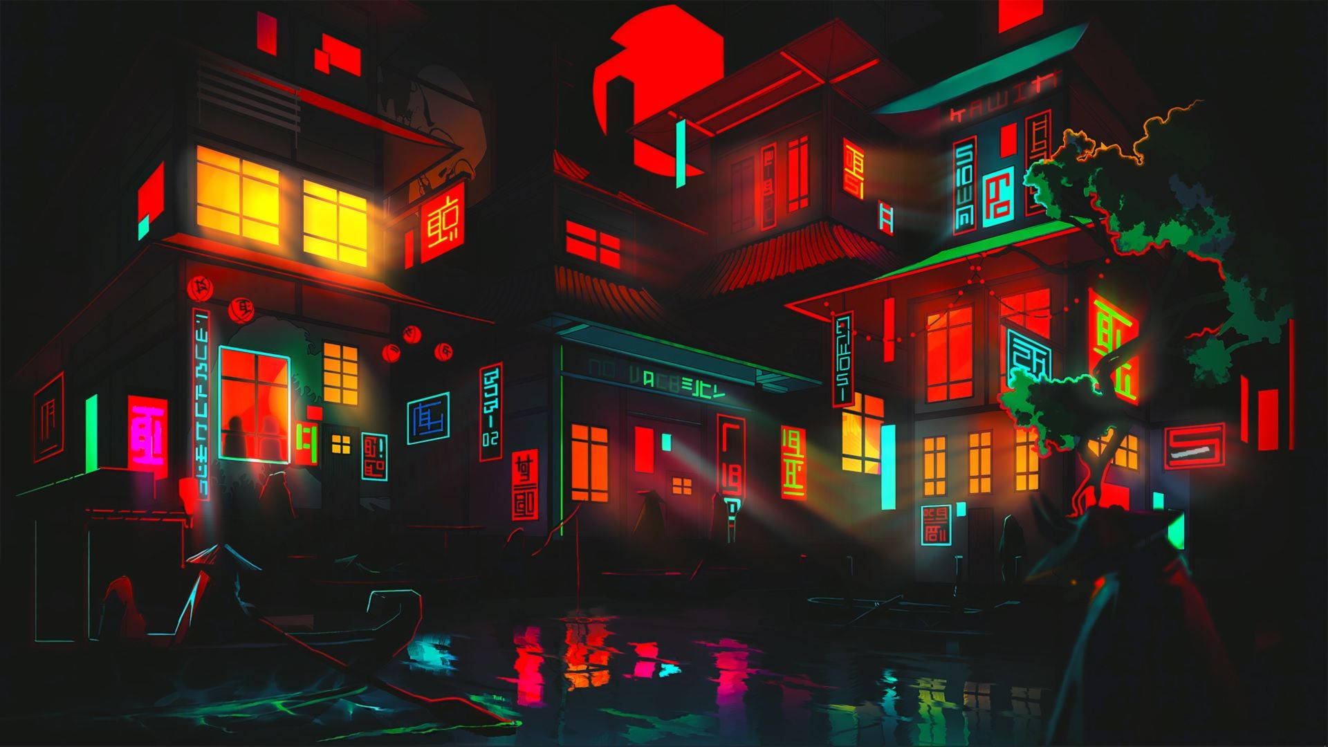 Chinatown Neon Shallows Background