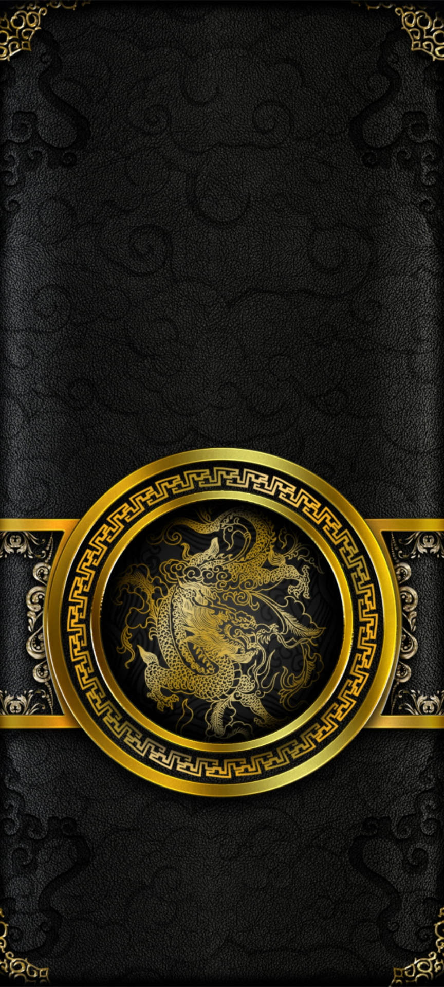 Chinese Dragon Black And Gold Iphone Background