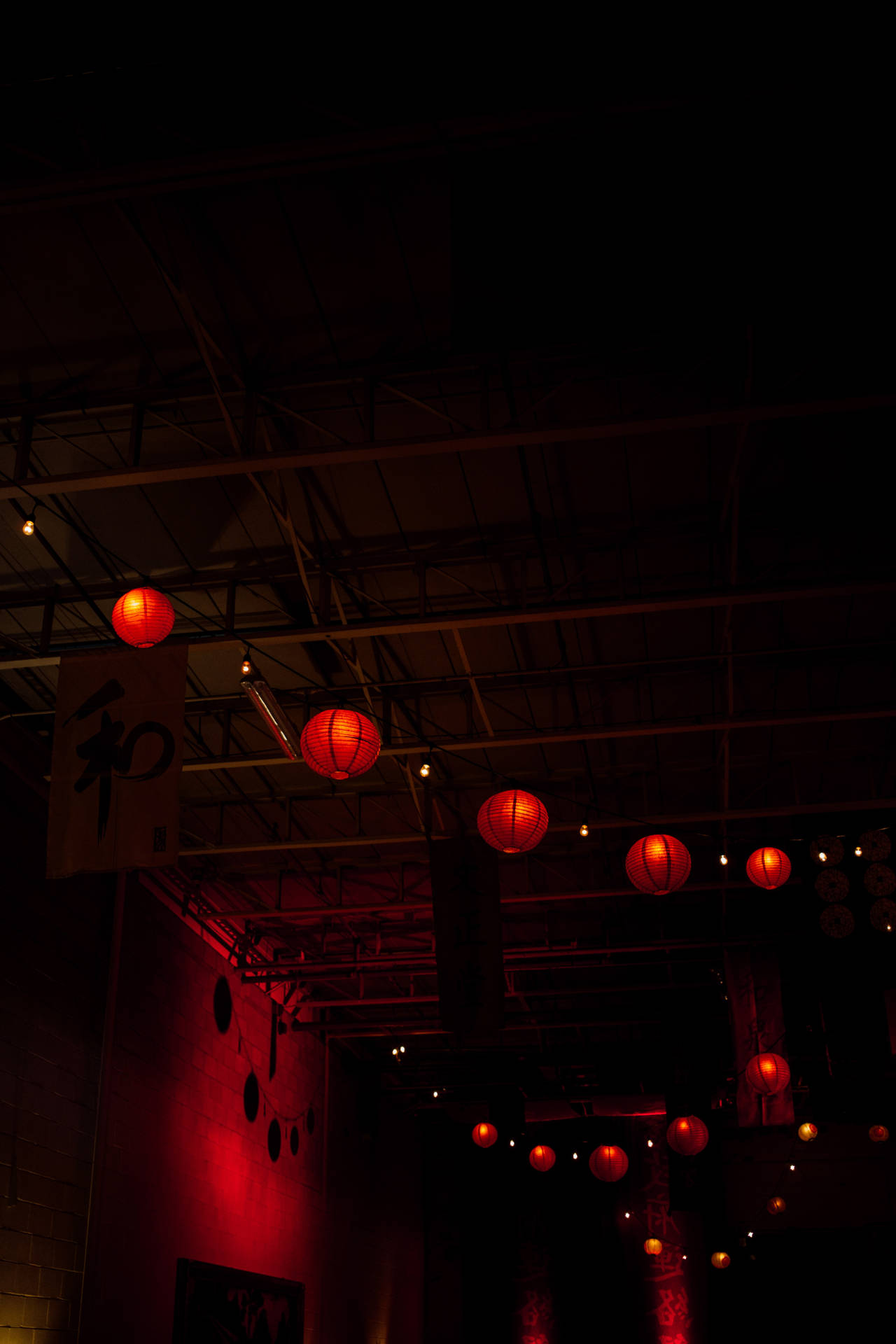 Chinese Lanterns Strings Background