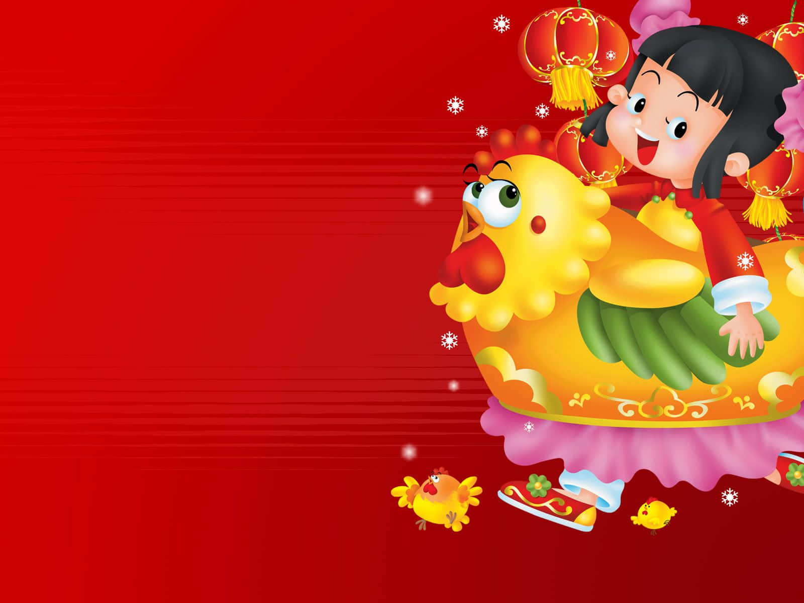 Chinese New Year 2022 Girl Riding A Chicken