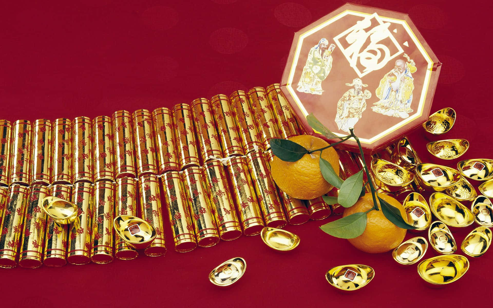 Chinese New Year 2022 Golden Charms Background