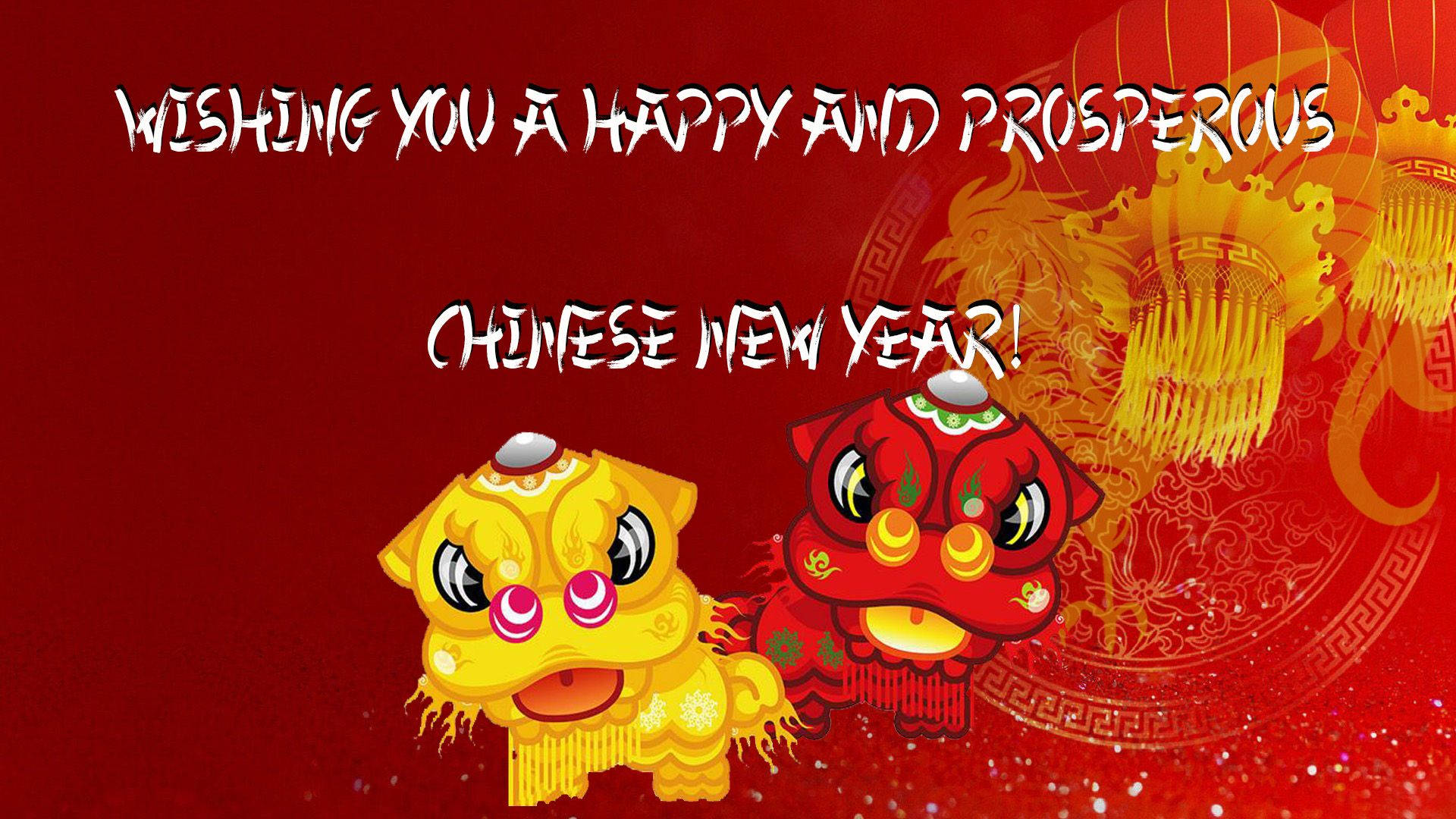 Chinese New Year Cartoon Lion Background