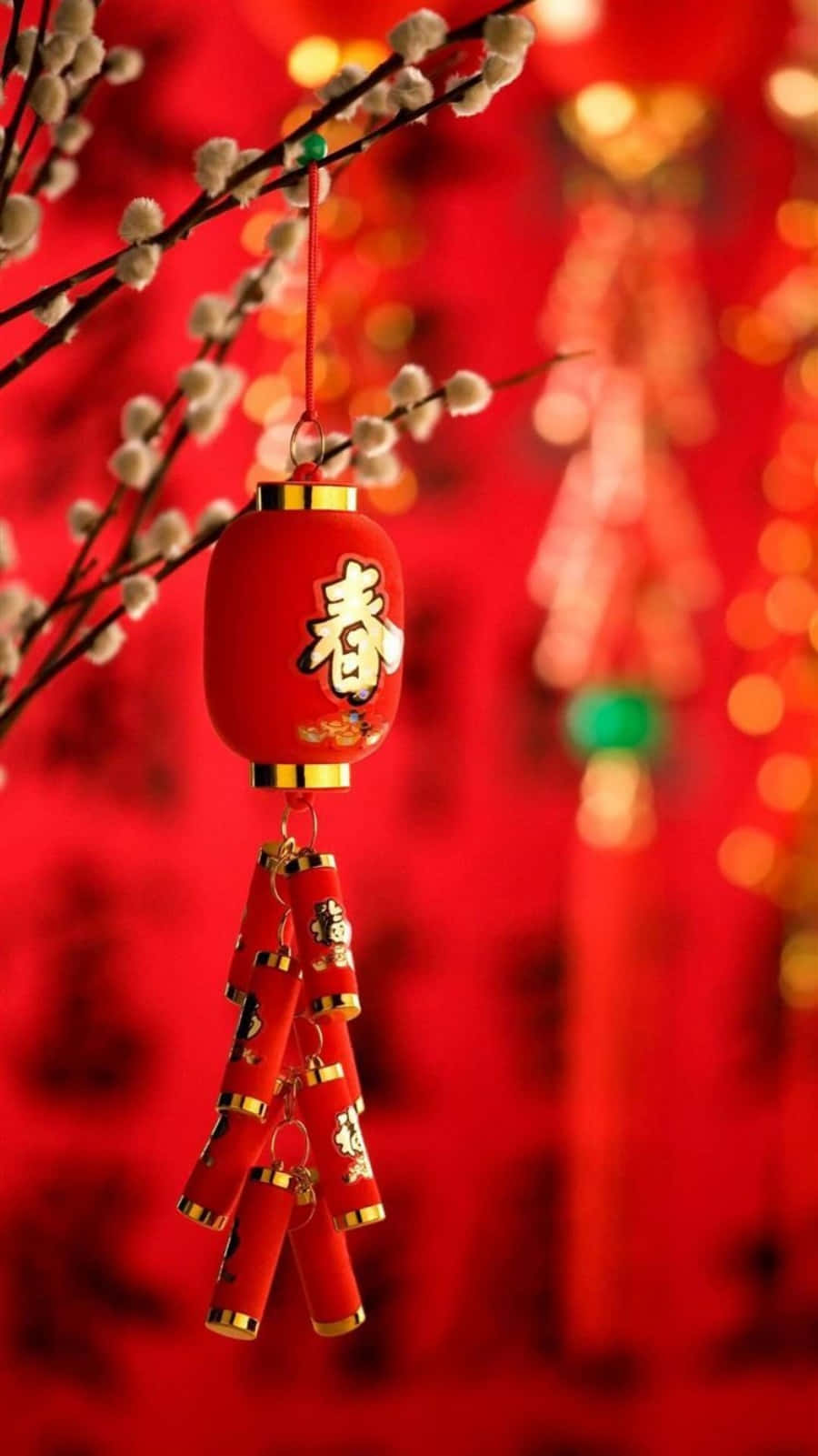 Chinese New Year Dangling Iphone Background