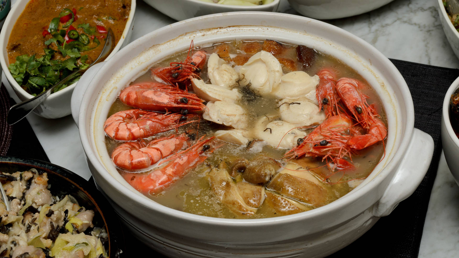 Chinese Seafood Soup Background