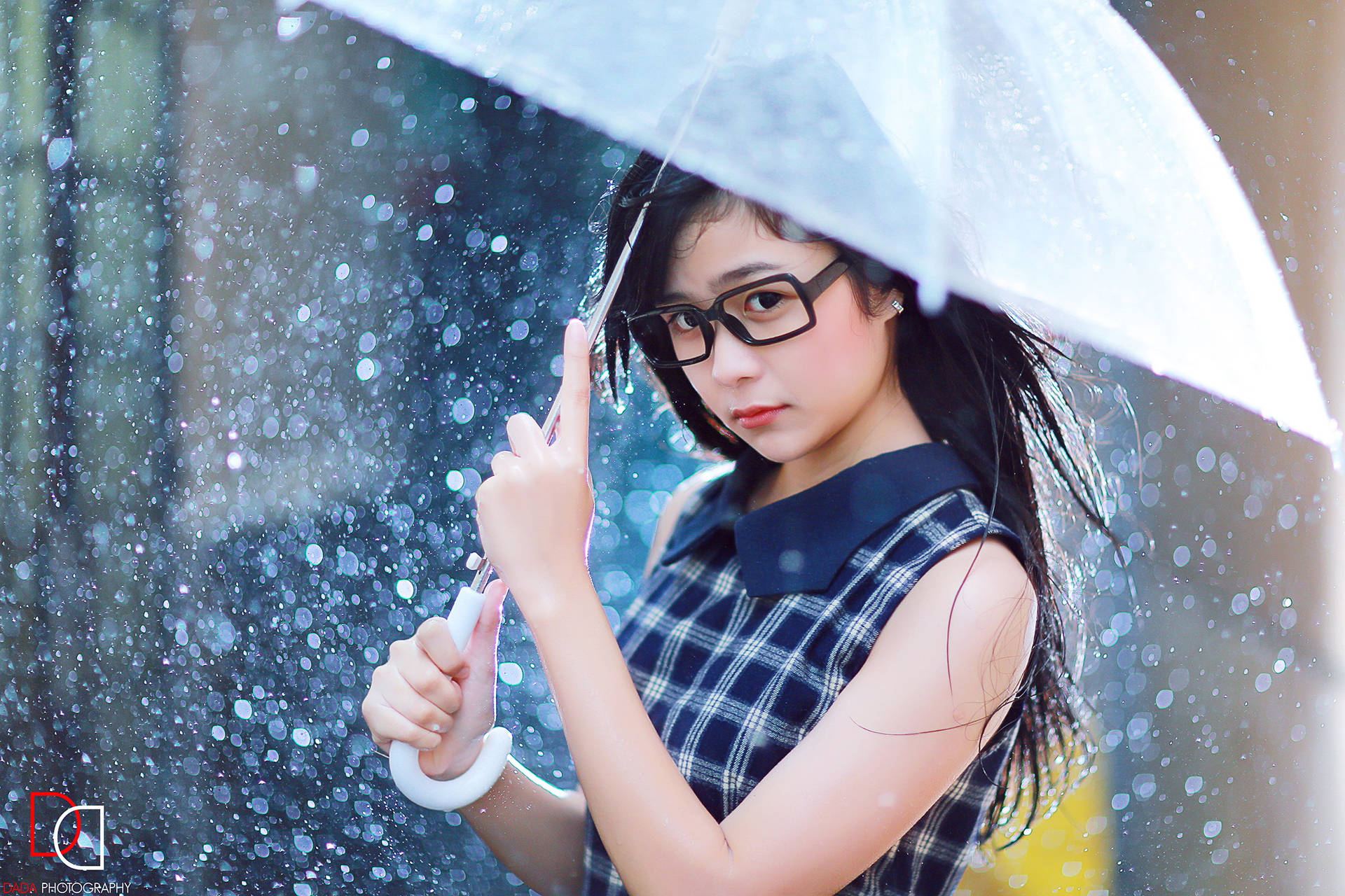 Chinese Woman In Rain