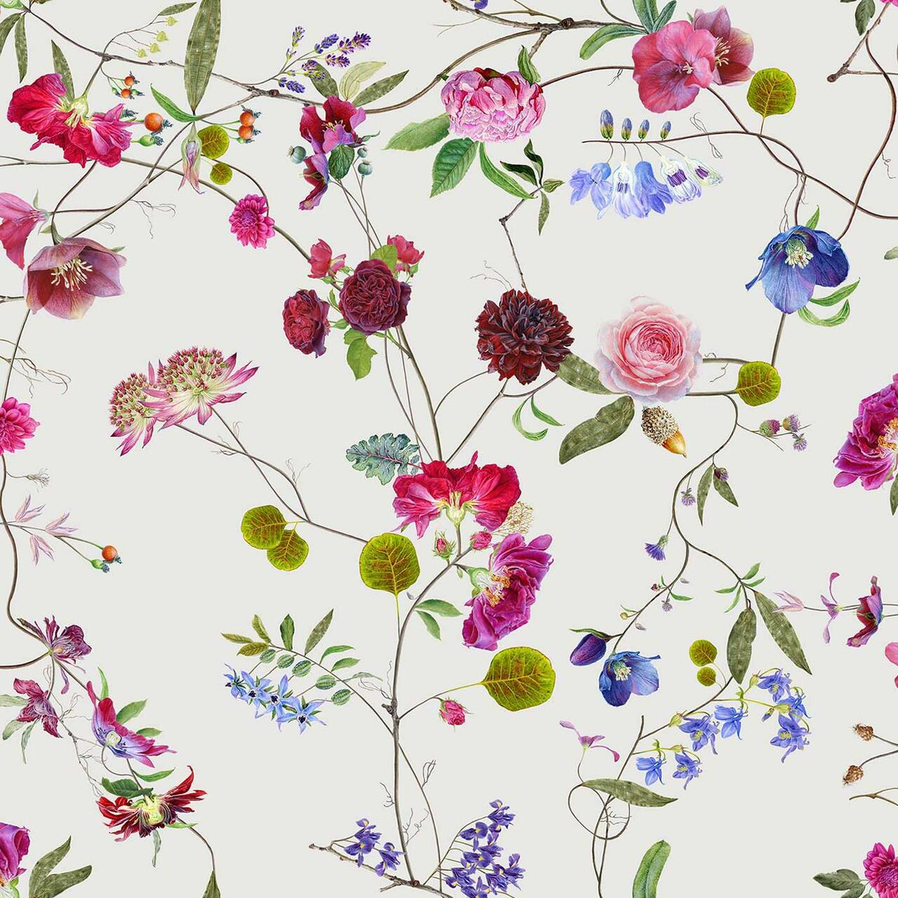 Chinoiserie Colorful Flowers Background
