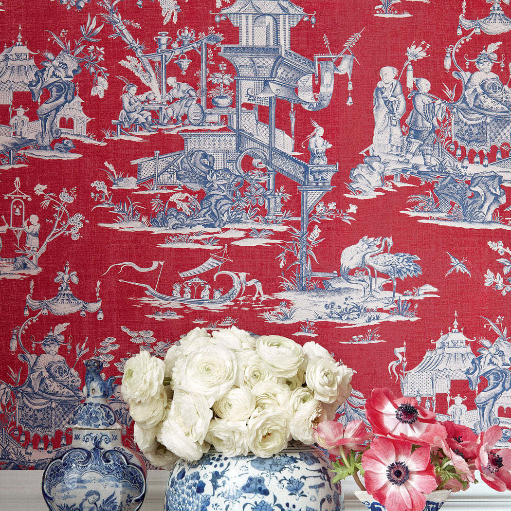 Chinoiserie Floral Still Life Background