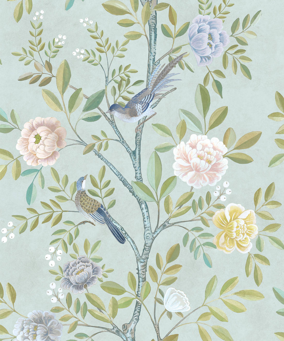 Chinoiserie Flowers On Branch Background