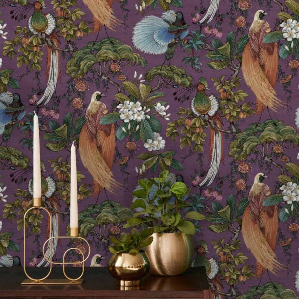 Chinoiserie Gold And Birds Background