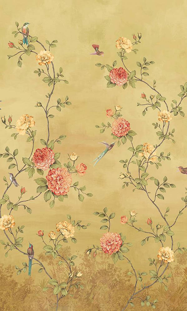 Chinoiserie Gold Background Background