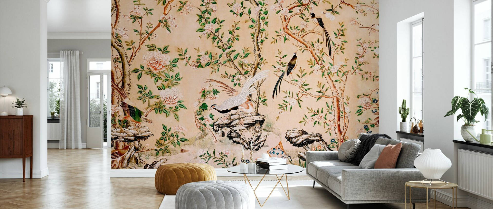 Chinoiserie Living Room Background