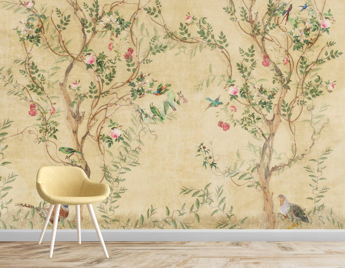 Chinoiserie With Chair Background