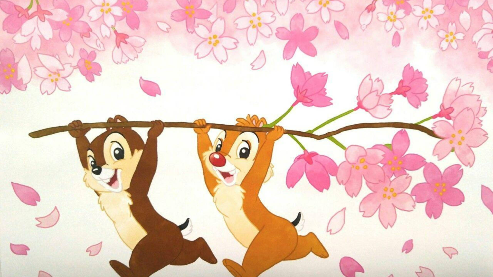 Chip N Dale Rescue Rangers With Cherry Blossom Branch