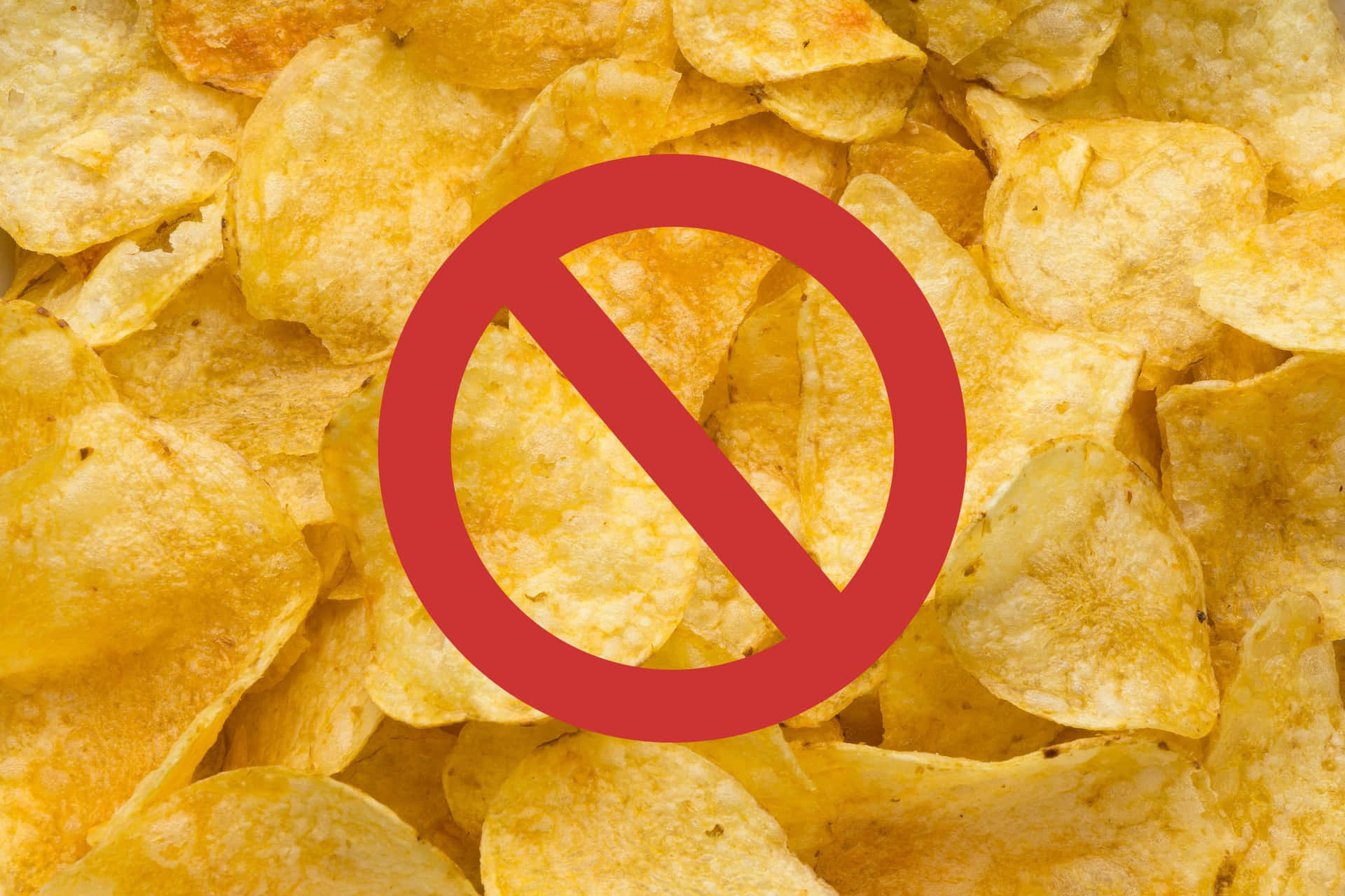 Chips Snacks Warning Sign Background