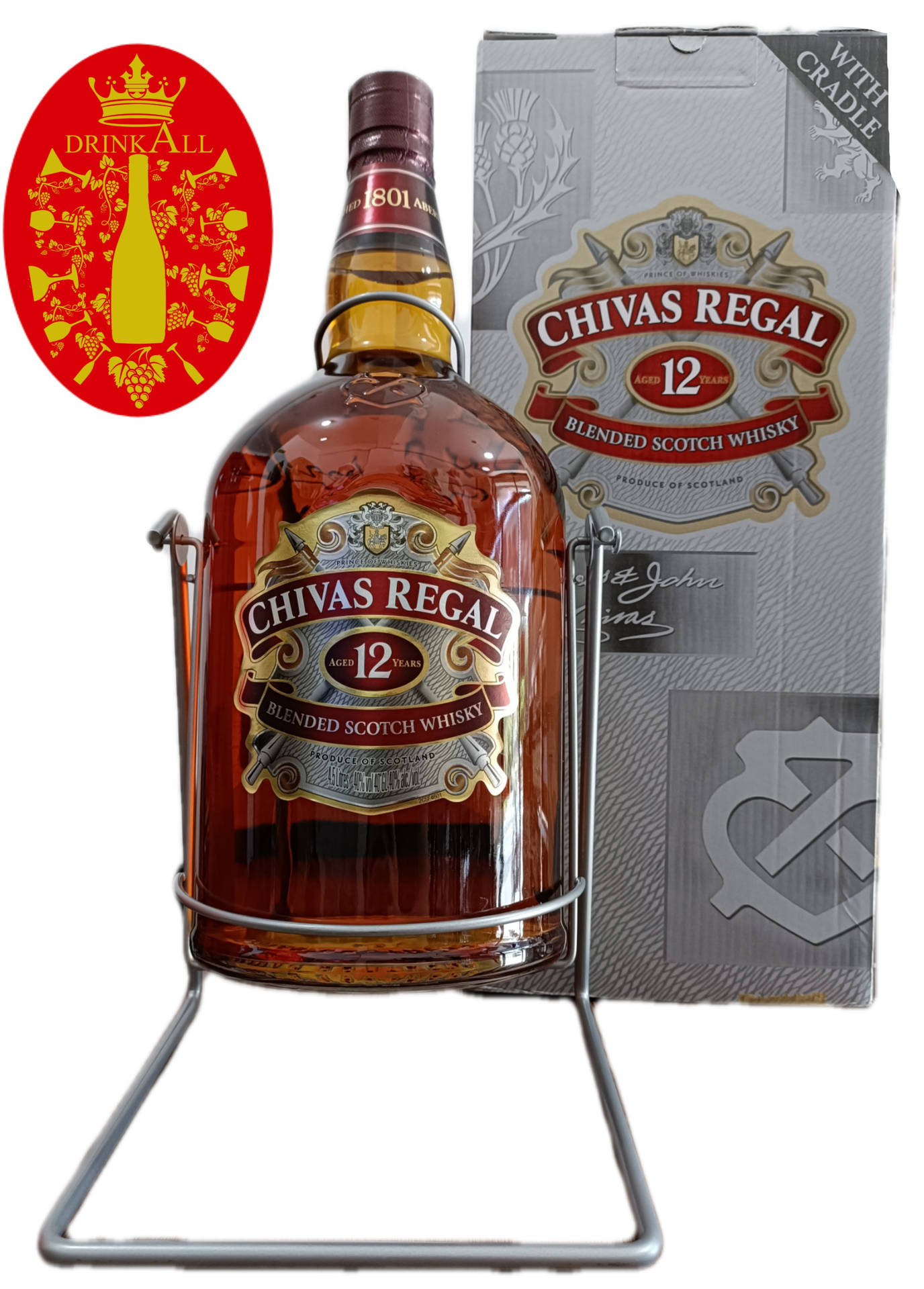 Chivas Regal Bottle In A Cradle Background