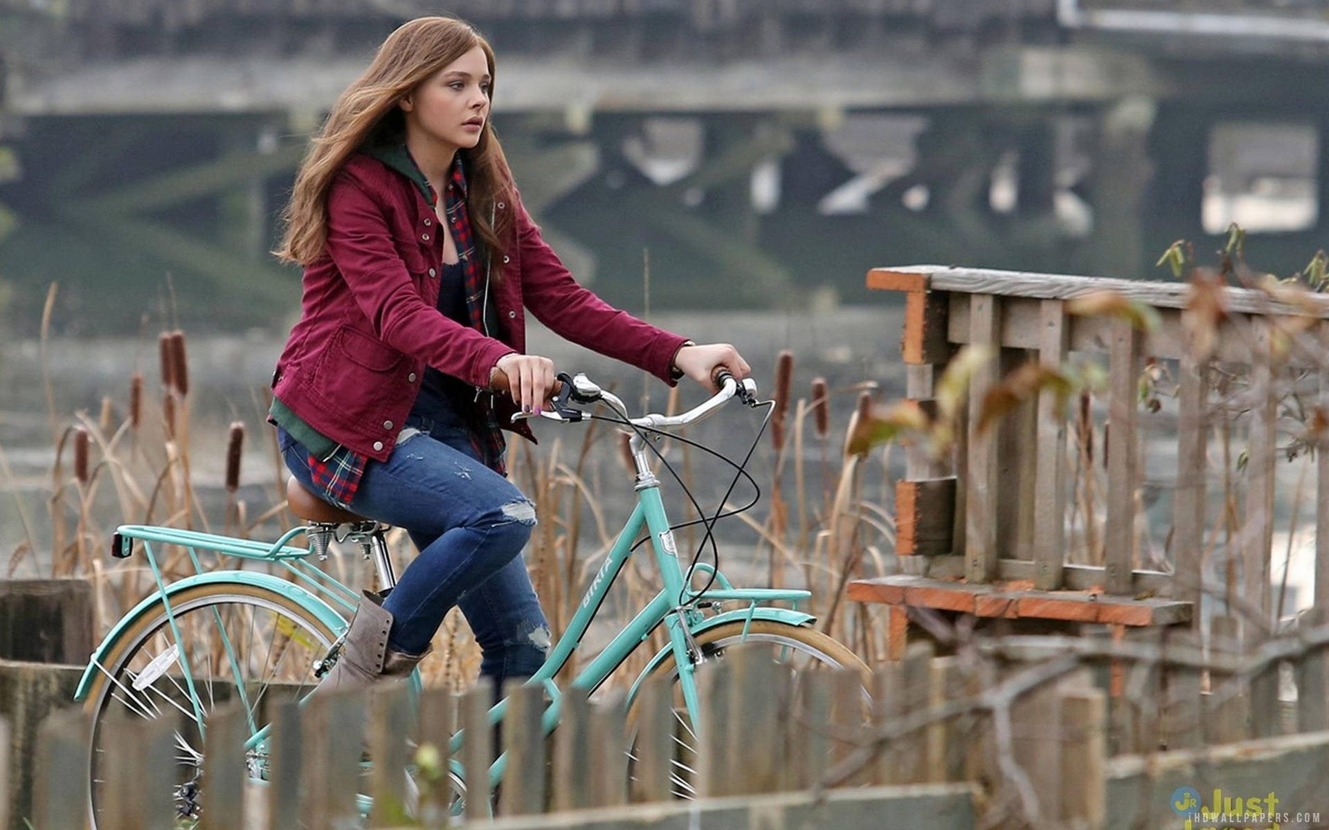 Chloë Grace Moretz Biking Background