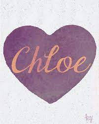 Chloe On Purple Heart Background Background