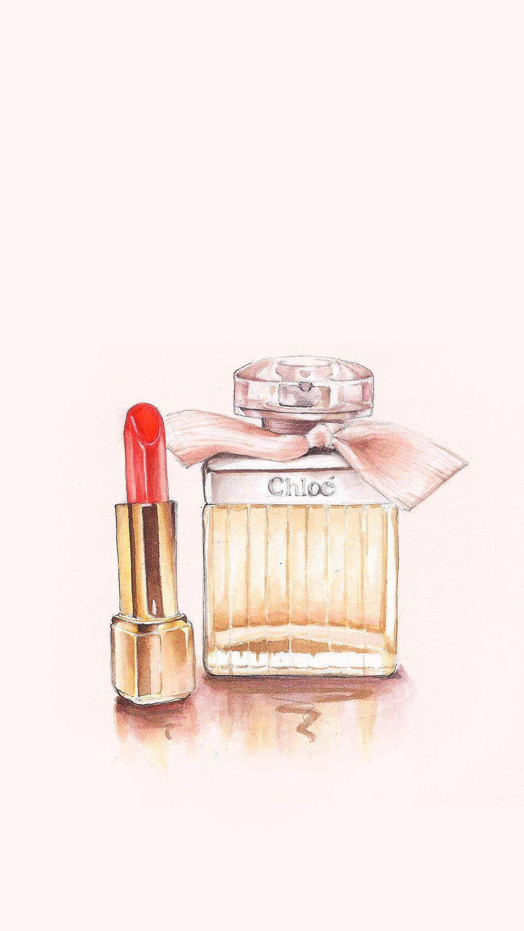 Chloé Perfume And Lipstick Background