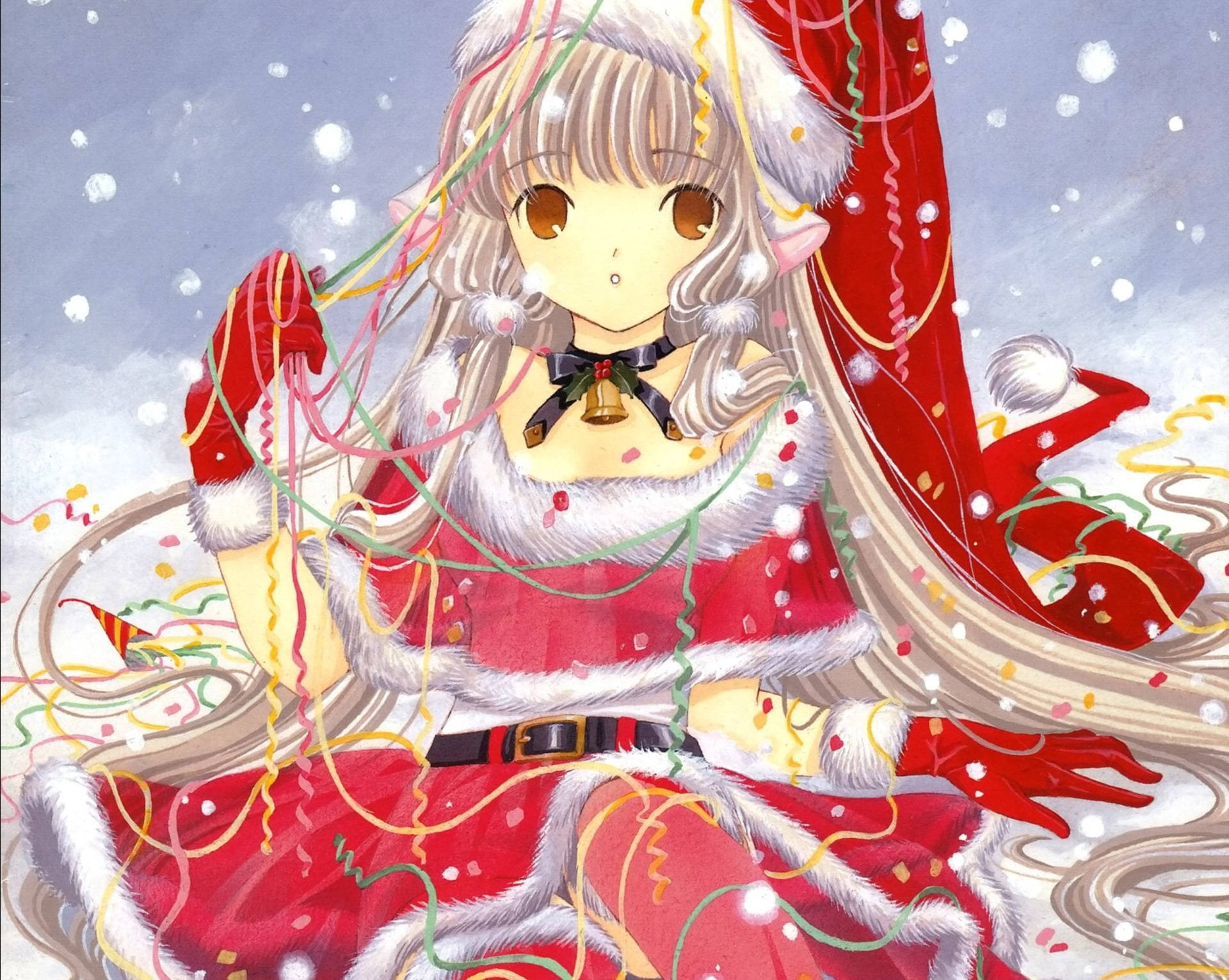Chobits Chi Christmas Outfit Background