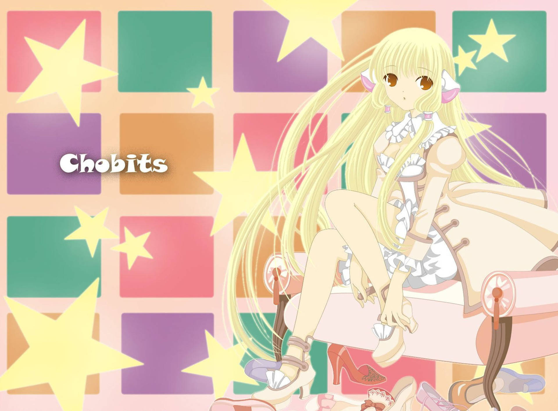 Chobits Chi Colorful Boxes Background Background