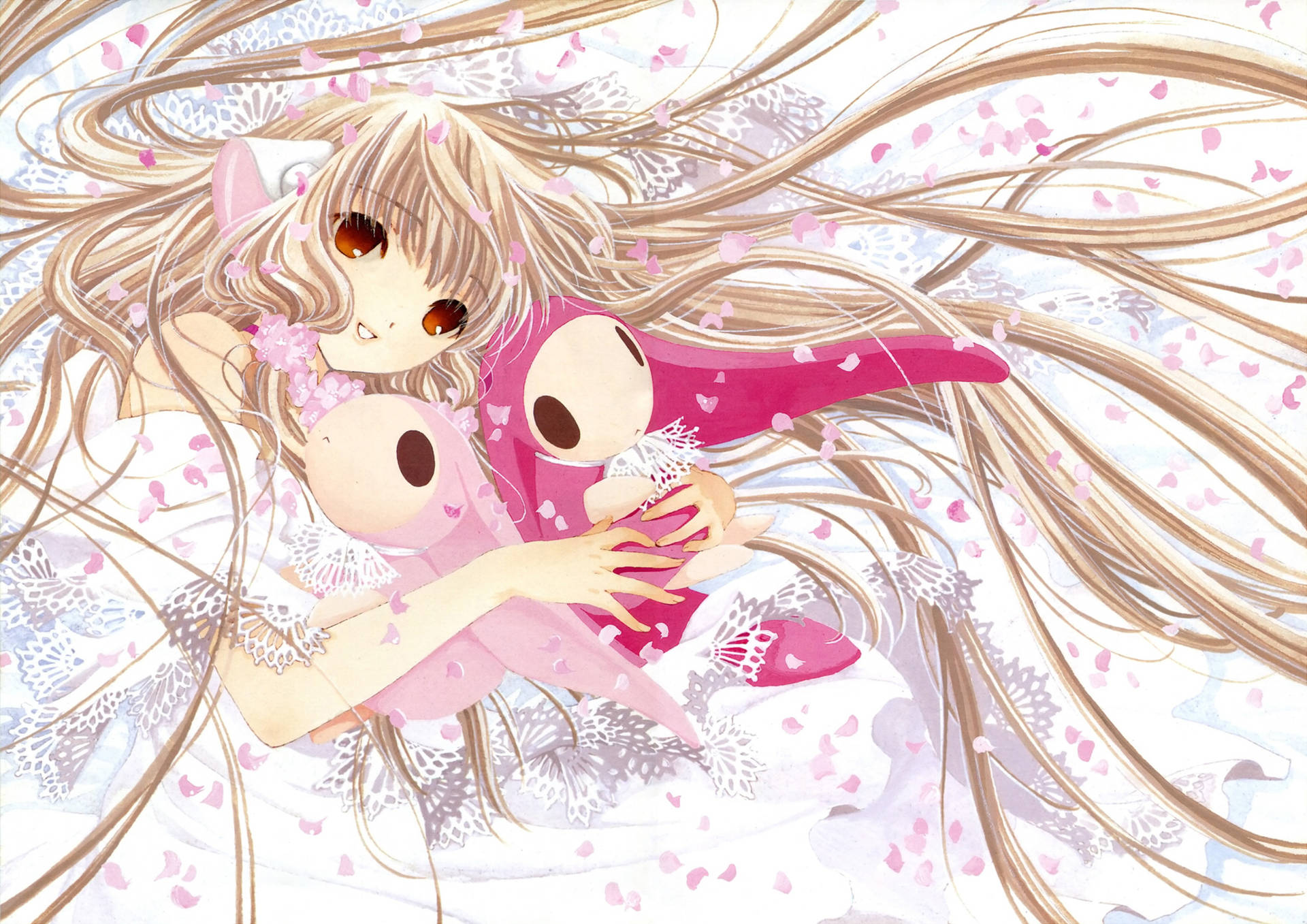 Chobits Chi With Her Dolls Background