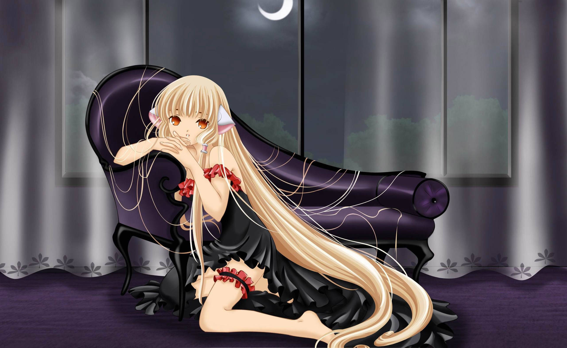 Chobits Freya At Couch Background