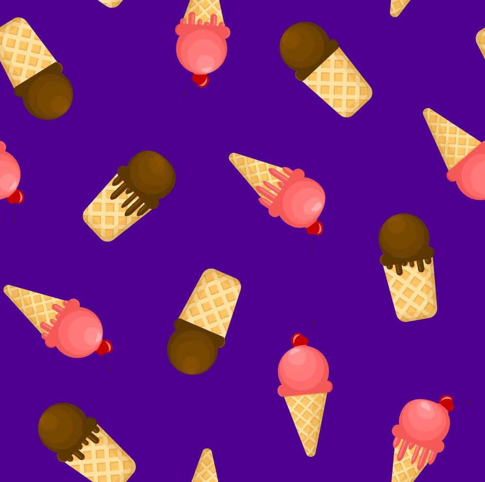 Chocolate And Strawberry Cute Ice Cream
