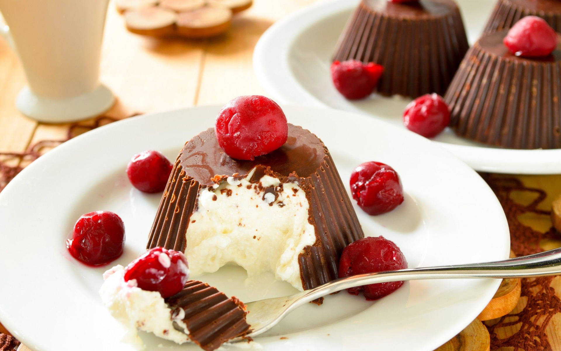 Chocolate Blancmange Desserts Background