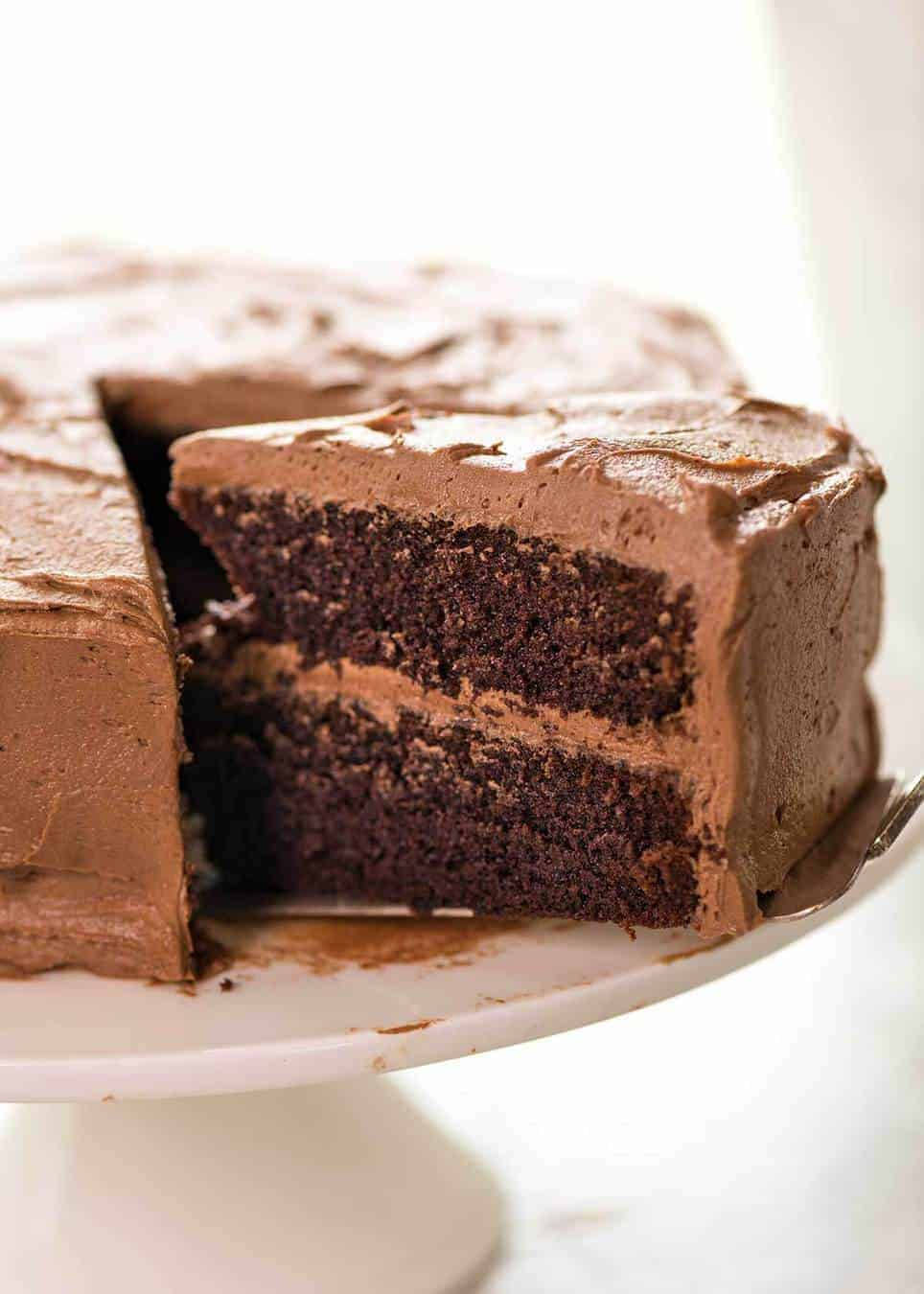 Chocolate Cake With Buttercream Frosting Background