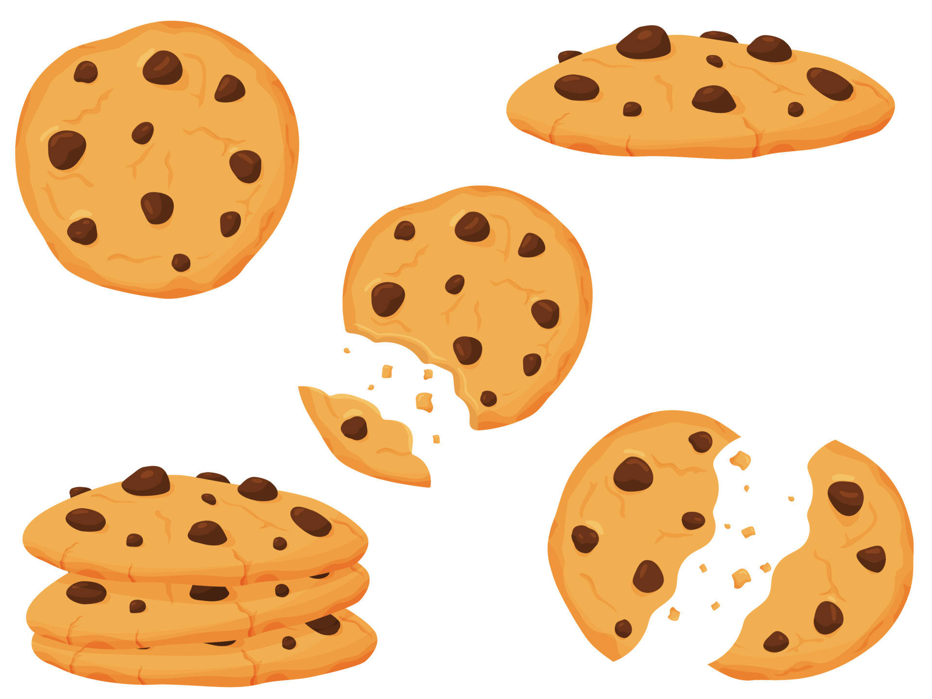 Chocolate Chip Cookie Vector Background