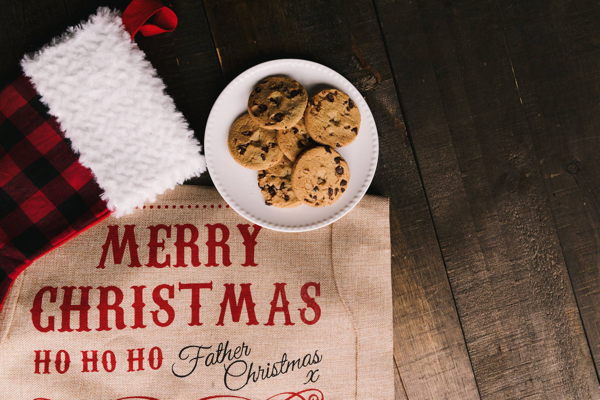 Chocolate Christmas Cookies Background