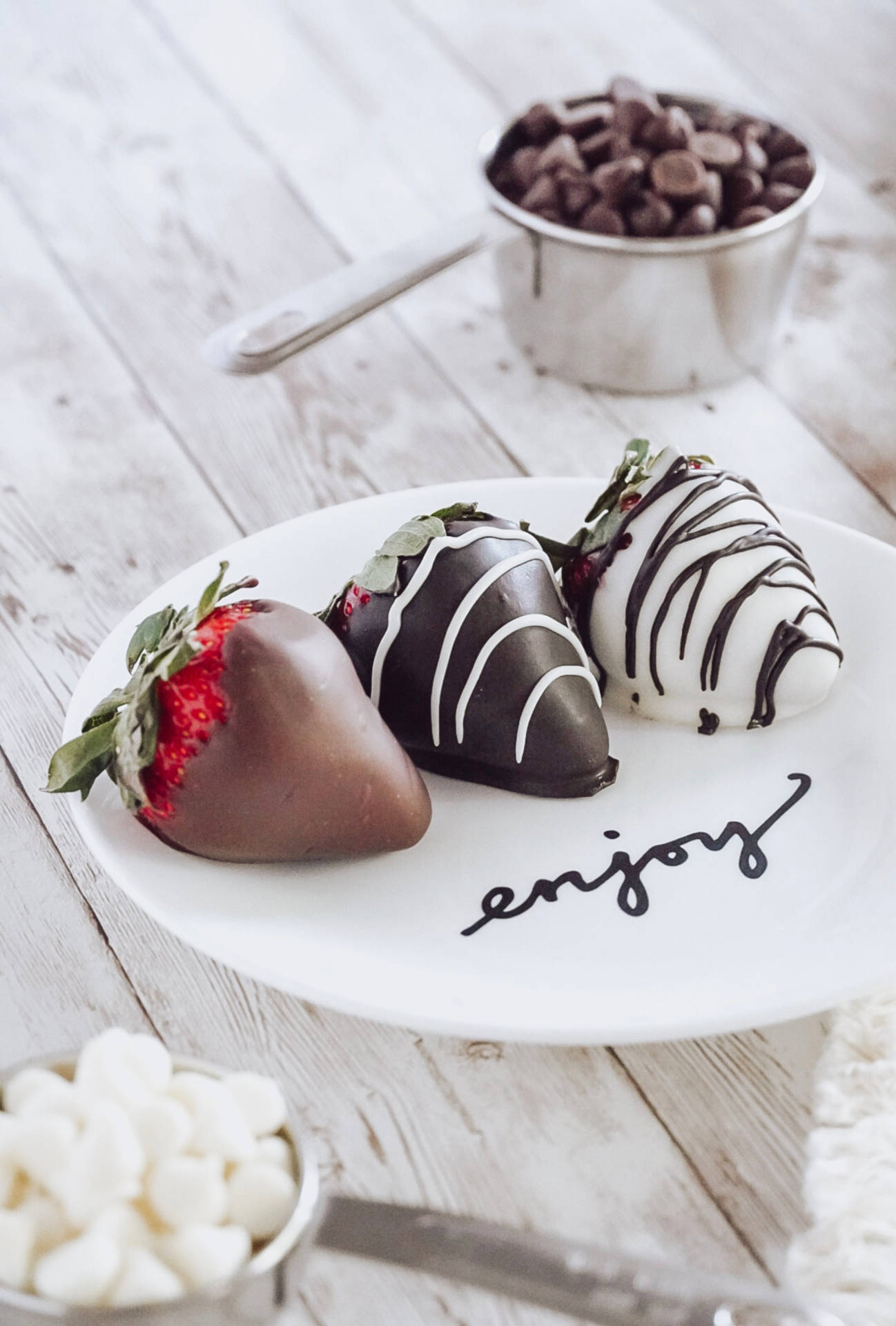 Chocolate Covered Strawberries Background